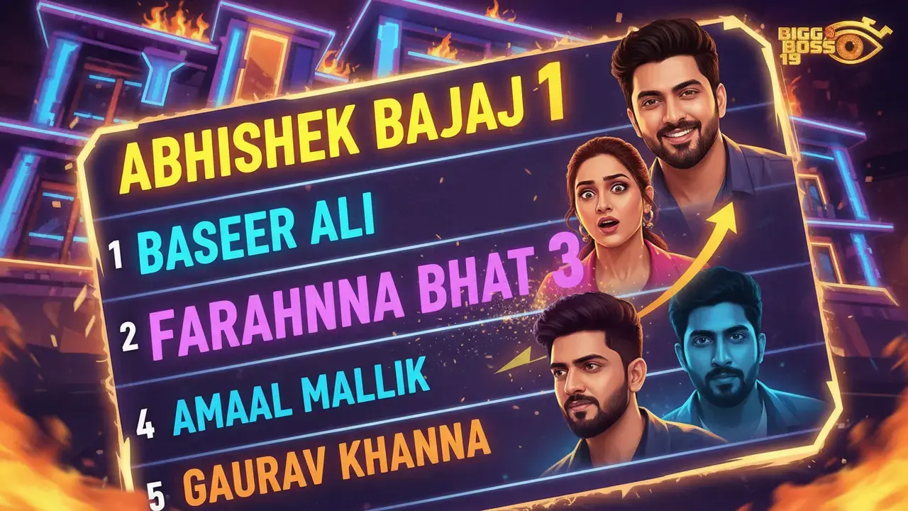 Abhishek Bajaj Tops Bigg Boss 19 Popularity; Farhana Bhatt's Shocking Rise to 3rd Spot Surprises All